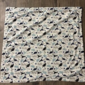 Chick Pea Blue Dinosaur ROAR Baby Blanket Sherpa Security Lovey Soft 30x30 Boy